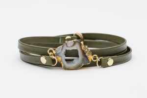 leather bracelet with stone product photo