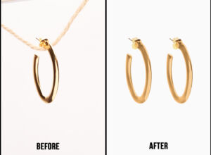 before and after jewelry product photograph
